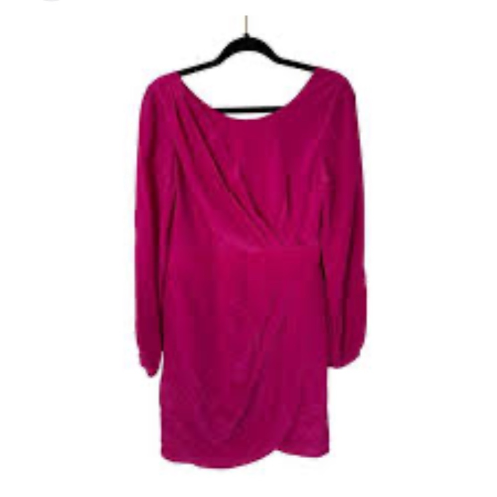 Shoshanna Fuchsia Silk Wrap Dress